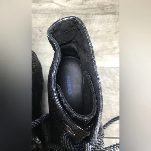 Sorel Women’s NL2264 Black Leather Premium Hidden Wedge Ankle Boots Size 10 - Picture 10 of 11